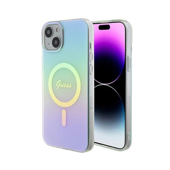 Guess IML Irizáló MagSafe - iPhone 15 Plus tok (türkizkék)