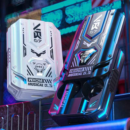 WEKOME VB07 Mecha sorozat - Bluetooth V5.3 TWS vezeték nélküli fejhallgató töltőtokkal (fehér)