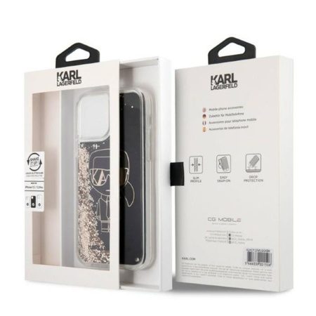 Karl Lagerfeld Liquid Glitter Gatsby - iPhone 12 / iPhone 12 Pro Tasche (schwarz)