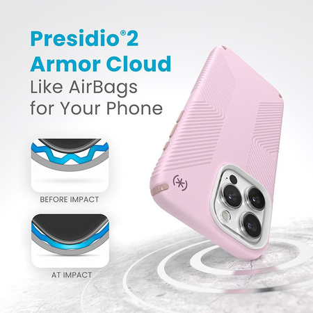 Speck Presidio2 Grip Magsafe - Etui iPhone 15 Pro Max (Soft Lilac / Carnation Petal / Rouge Pink)