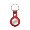 Crong Leather Case with Key Ring – Ochranné kožené pouzdro s klíčenkou pro Apple AirTag 1/2 (červené)