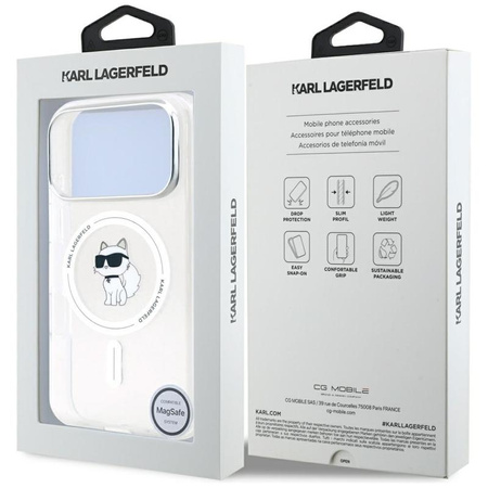 Karl Lagerfeld IML Choupette MagSafe - Pouzdro pro iPhone 17 Pro (průhledné)