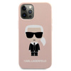 Karl Lagerfeld Fullbody Silicone Iconic - pouzdro pro iPhone 12 / 12 Pro (světle růžové)