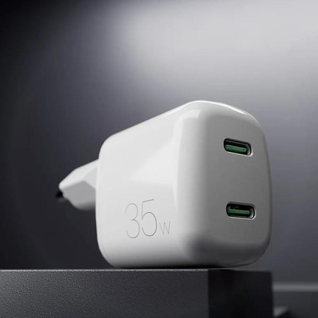 PURO MiniPro Wall Charger GaN - Ladegerät 2 x USB-C 35W PD (weiß)