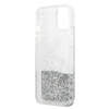 Karl Lagerfeld Liquid Glitter Choupette Fun - iPhone 13 mini Hülle (silber)