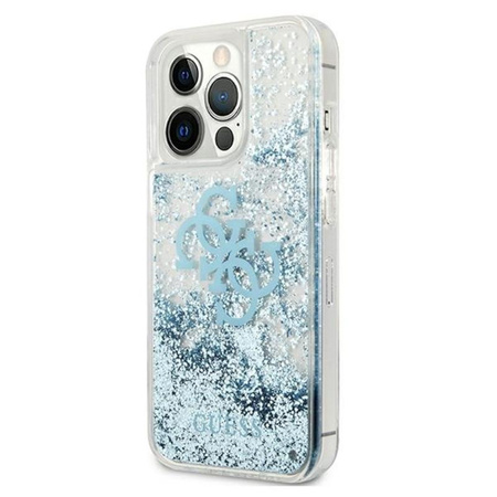 Pouzdro Guess Liquid Glitter 4G Big Logo - iPhone 13 Pro Max (modré)