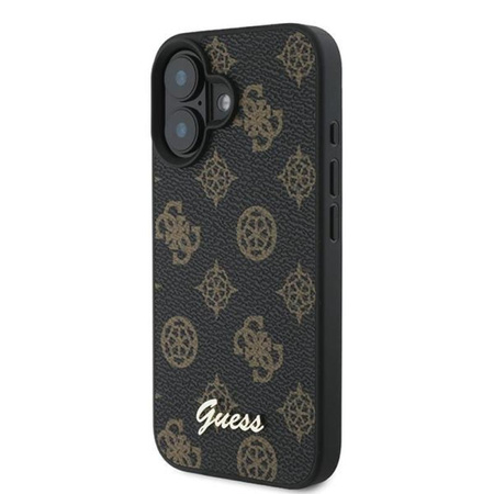 Guess Peony Script MagSafe – Pouzdro pro iPhone 16 Plus (černé)