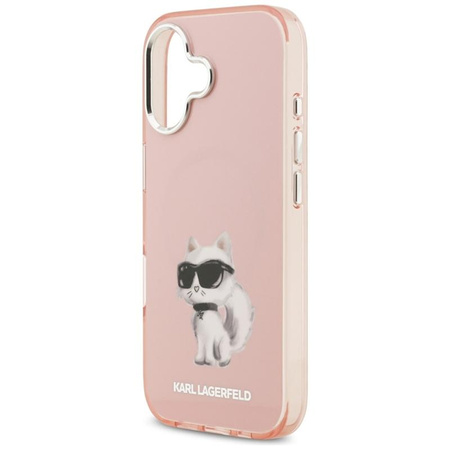 Karl Lagerfeld IML Aquarelle Choupette & Logo MagSafe - Pouzdro pro iPhone 17 (růžové)