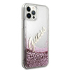 Guess Glitter Vintage Script - iPhone 12 Pro Max Tasche (rosa)