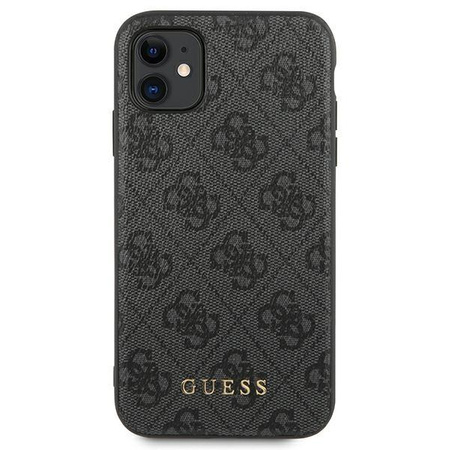 Guess 4G fém arany logó - iPhone 11 tok (szürke)