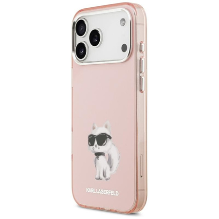 Karl Lagerfeld IML Aquarelle Choupette & Logo MagSafe - Pouzdro pro iPhone 17 Pro Max (růžové)