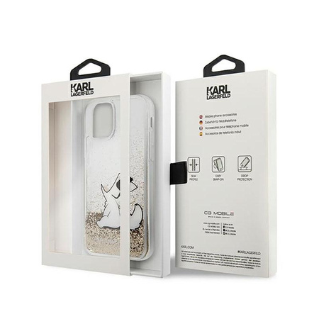 Karl Lagerfeld Liquid Glitter Choupette Fun - iPhone 11 Hülle (Gold)