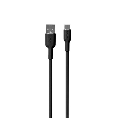 PURO ICON Soft Cable - kabel USB-A na USB-C 1,5 m (černý)