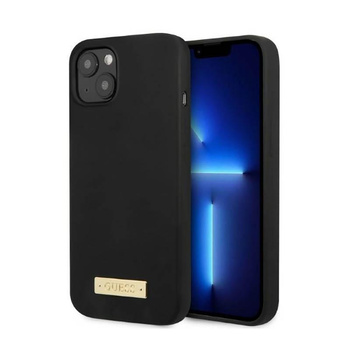 Silikonové pouzdro Guess MagSafe s logem - iPhone 13 Mini (černé)