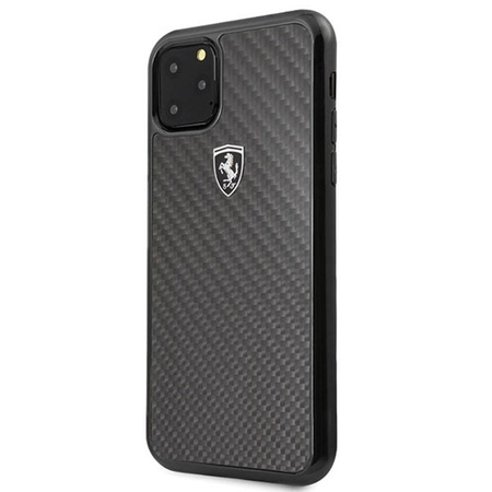Ferrari Real Carbon Heritage - iPhone 11 Pro Max tok (fekete)