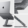 Spigen LD204H Laptop Stand Hub – Laptop-Ständer mit 6-in-1-Hub (Space Grey)