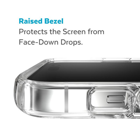 Speck Presidio Perfect-Clear + MagSafe - iPhone 14 Pro Max Case with MICROBAN Coating (Clear)