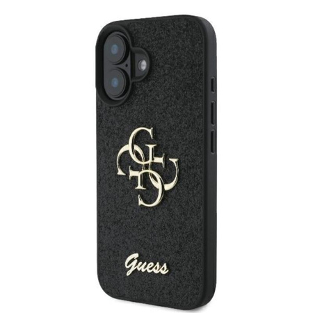 Pouzdro Guess Fixed Glitter Big 4G - iPhone 16 Plus (černé)