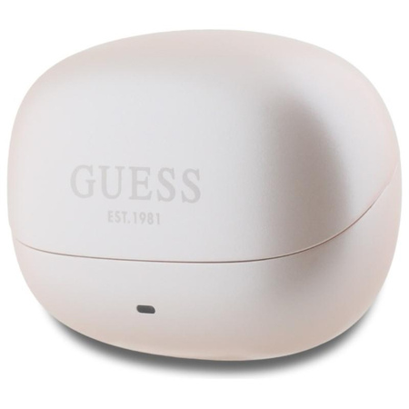 Guess Capsule nyomtatott logóval - TWS ANC & ENC Bluetooth fejhallgató + töltőtáska (rózsaszín)
