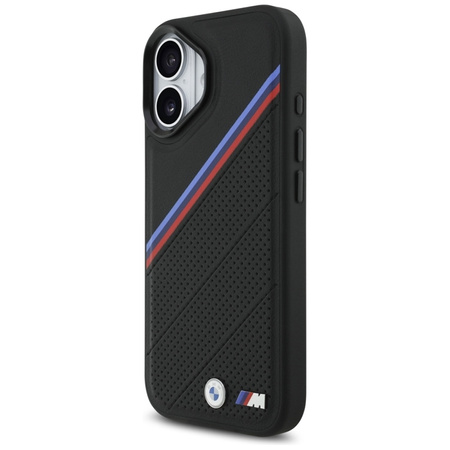 BMW M Tricolor Metal Logo MagSafe - iPhone 17 Hülle (Schwarz)