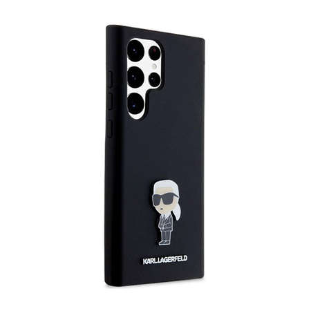 Karl Lagerfeld Silikon Ikonik Metal Pin - Hülle Samsung Galaxy S24 Ultra (czarny)