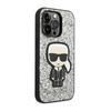 Karl Lagerfeld Glitter Flakes Ikonik - Case for iPhone 14 Pro Max (Silver)
