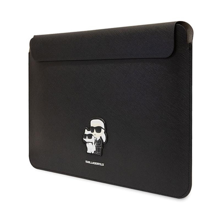 Karl Lagerfeld NFT Saffiano Karl & Choupette Hülle - 16" Notebooktasche (Schwarz)