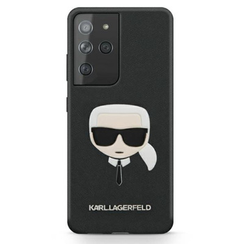 Karl Lagerfeld Saffiano Ikonik Karl`s Head - pouzdro pro Samsung Galaxy S21 Ultra (černé)