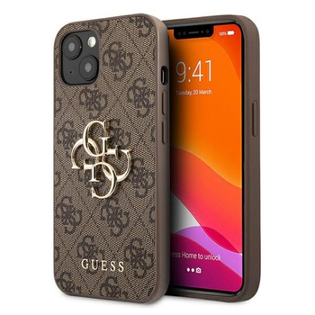 Guess 4G Big Metal Logo - iPhone 13 mini case (brown)