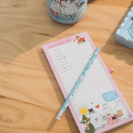 Moomins - Magnetic notebook / shopping list for the fridge + pencil (10 x 21 cm)