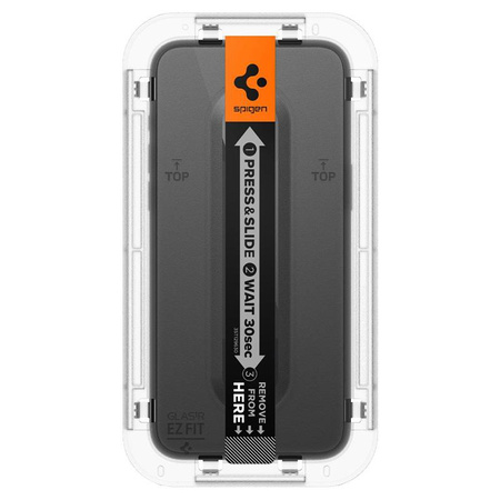 Spigen GLAS.TR EZ FIT FC - Edzett üveg iPhone 15 Pro készülékhez (fekete keret)