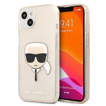 Karl Lagerfeld Karl's Head Glitter - iPhone 13 Mini tok (arany)