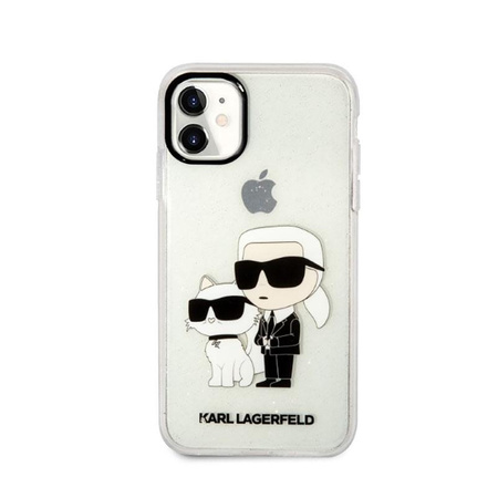 Karl Lagerfeld IML Glitter NFT Karl & Choupette - iPhone 11 Hülle (Transparent)