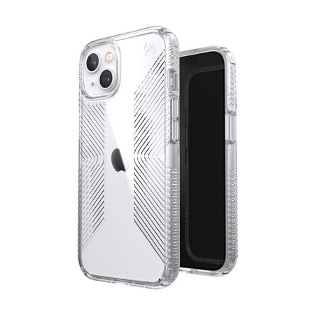 Speck Presidio Perfect-Clear with Grips - Coque pour iPhone 13 avec revêtement MICROBAN (transparent)
