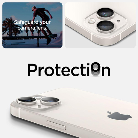 Spigen Optik.TR Camera Lens Protector - Objektivschutzglas für Apple iPhone 14 / iPhone 14 Plus (2 Stück) (Moonlight)