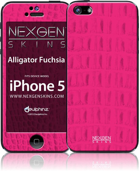 Nexgen Skins - sada skinů s 3D efektem pro iPhone SE (2016) / iPhone 5s / iPhone 5 (Alligator Fuchsia 3D)