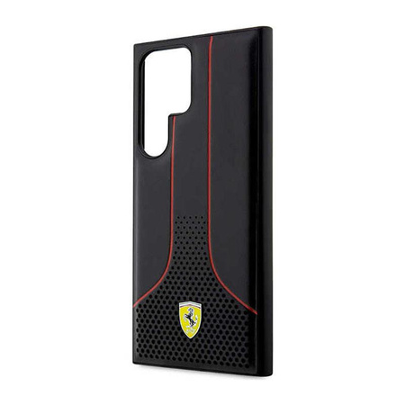 Ferrari Perforated 296P Collection - pouzdro pro Samsung Galaxy S23 Ultra (černé)
