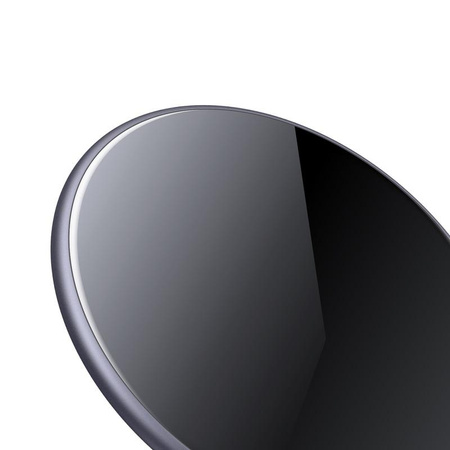 Crong PowerSpot Fast Wireless Charger - Aluminum Qi 15W USB-C wireless charger with tempered glass coating (Shadow Black)