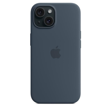 Apple Silicone Case - Coque en silicone avec MagSafe pour iPhone 15 (Storm Blue)