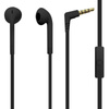 PURO ICON Stereo Earphones - Flat cable headphones with microphone and remote control (Black)