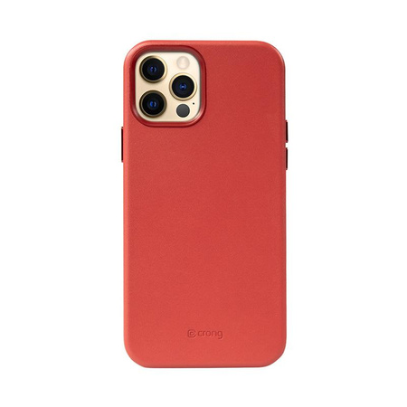 Crong Essential Cover Magnetic - iPhone 12 Pro Max MagSafe Leather Case (Red)