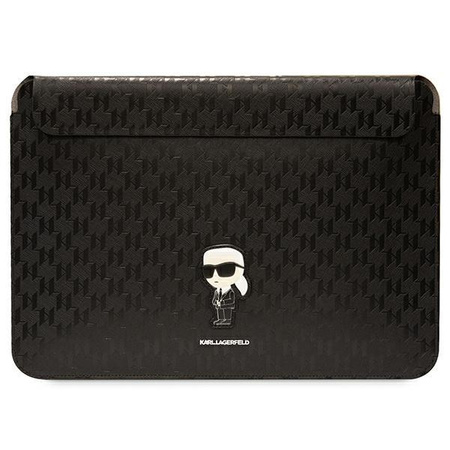 Karl Lagerfeld NFT Saffiano Monogramm Iconic Karl Sleeve - 14" Notebooktasche (Schwarz)
