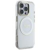 Guess IML Metallfarbener Kreis Klassisches Logo MagSafe - Gehäuse für iPhone 16 Pro (weiß)