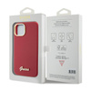 Silikonové pouzdro Guess Script Metal Logo & Frame - iPhone 15 (purpurové)