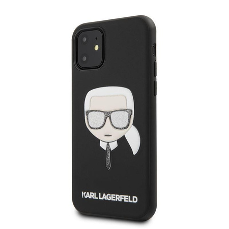 Karl Lagerfeld Iconic Embossed Glitter Case - pouzdro pro iPhone 11 (černé)