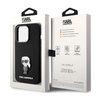 Karl Lagerfeld Silicone Ikonik Metal Pin - pouzdro pro iPhone 15 Pro (černé)