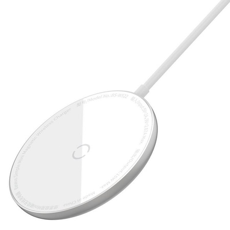 Baseus Simple Mini - Ładowarka indukcyjna bezprzewodowa Mag Safe 15 W (biały)
