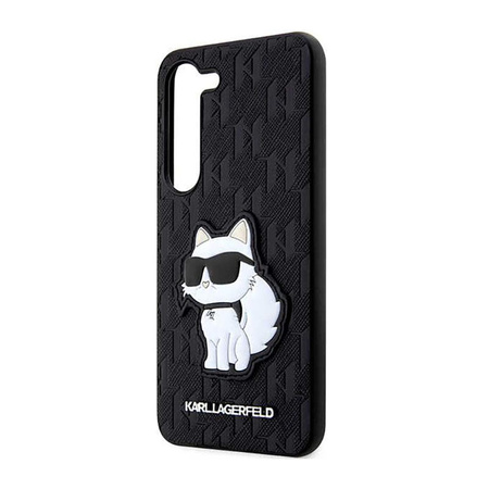 Karl Lagerfeld NFT Saffiano Monogram Choupette - Hülle für Samsung Galaxy S23+ (Schwarz)