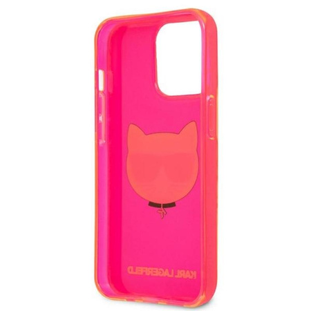 Karl Lagerfeld Choupette Head - iPhone 13 Pro Max tok (fluo rózsaszín)