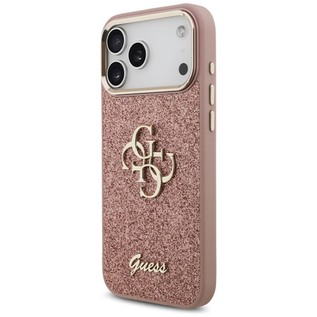 Guess Fixed Glitter Big 4G Metal Frame - Hülle iPhone 17 Pro Max (rosa)